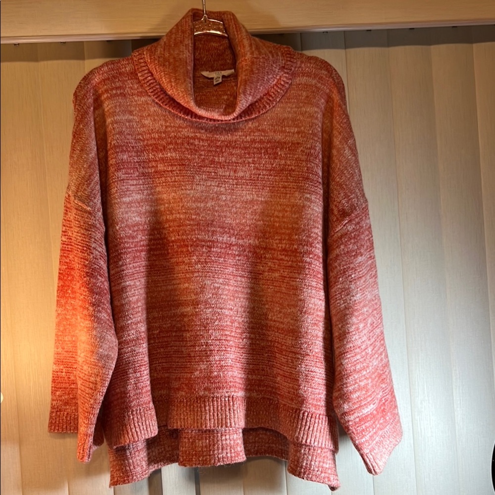 Time and Tru Cream Cowl Neck Sweater Soft Knit